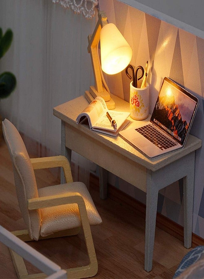 CHEOTIME DIY Miniature Dollhouse Kit with Furniture, DIY LED Wooden Kit Plus Dust Proof and Music Movement, Mini Wooden Doll House Creative Room for Valentine's Day Gift - Image 5